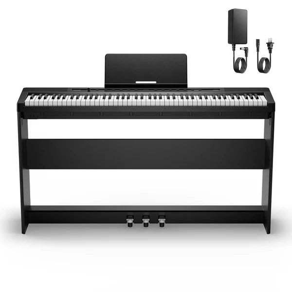 Donner DEP-16S Piano digital eléctrico de acero con 88 teclas y soporte Negro