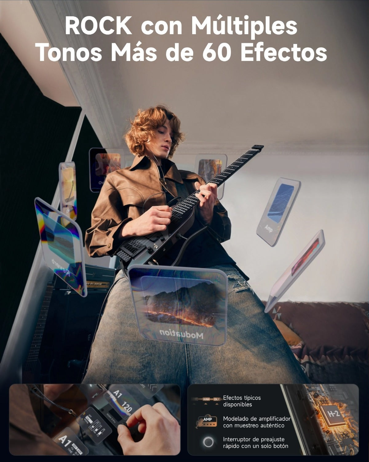 Donner HUSH™ X PRO Guitarra de viaje versátil-Midnight Glow##