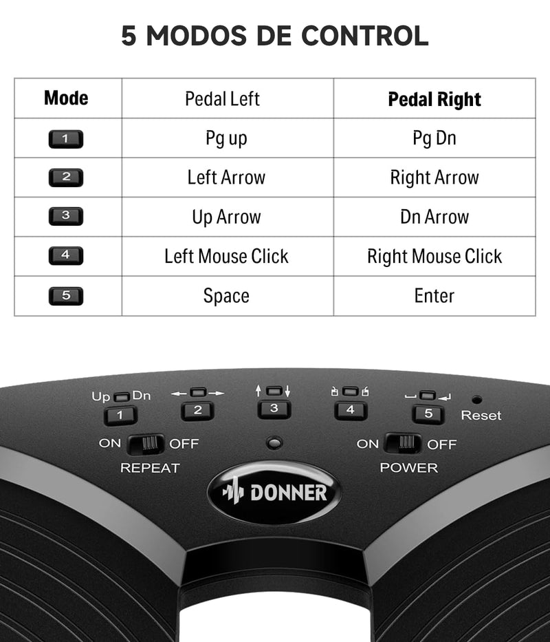 Donner DBM-1 Pedal de Punteado Automático Bluetooth Plateado