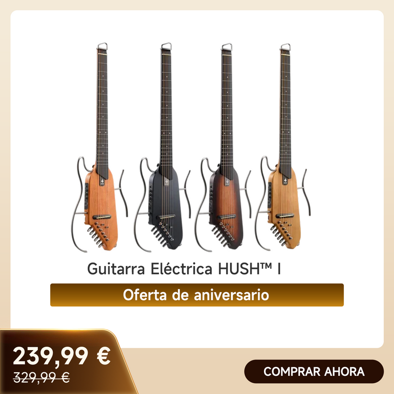 Donner HUSH™ I Kit de guitarra acústica-eléctrica para viajar y practicar en silencio