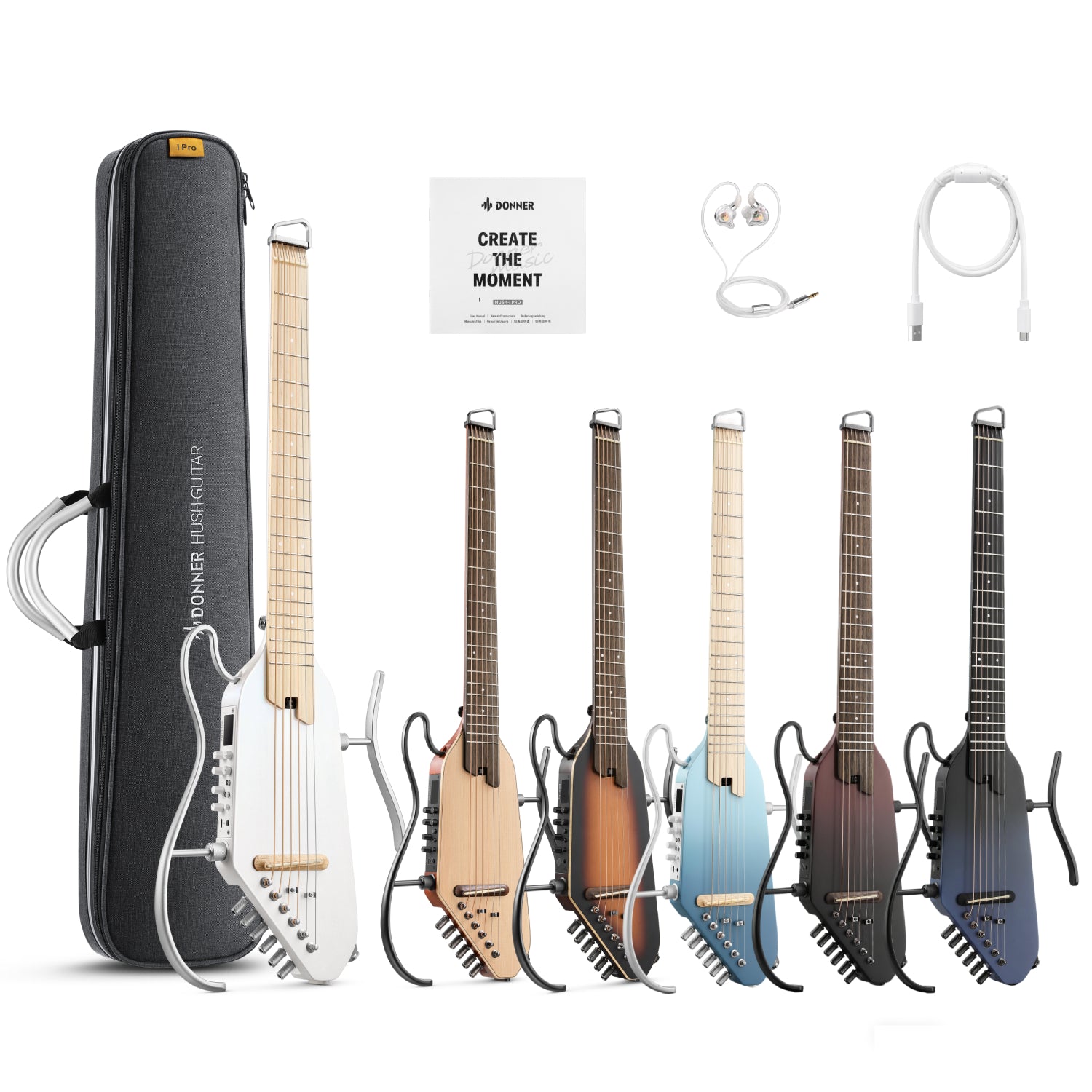 Caja Abierta】Donner HUSH I PRO Guitarra de viaje