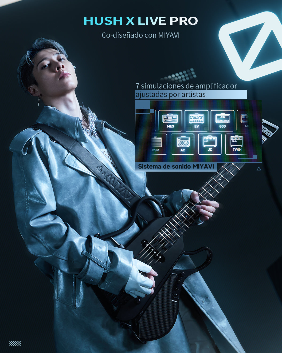 Donner HUSH X LIVE guitarra de viaje  (Edición MIYAVI disponible)