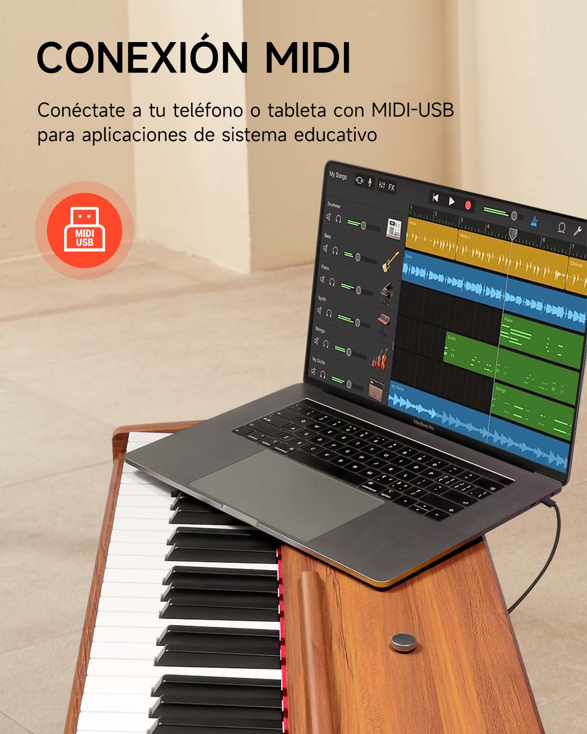 Donner DDP-80 Piano digital de madera con teclado totalmente pesado