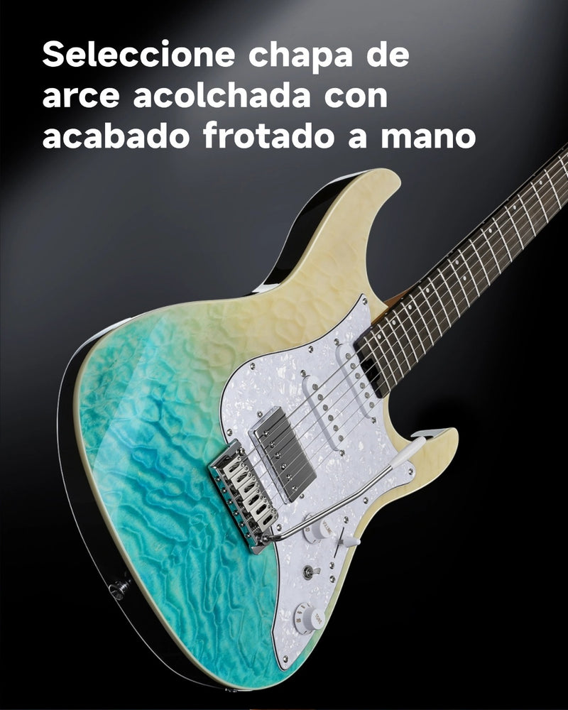 Guitarra eléctrica Donner DST-550 ST de 39 pulgadas, pastilla HSS, cuerpo de álamo macizo de doble corte