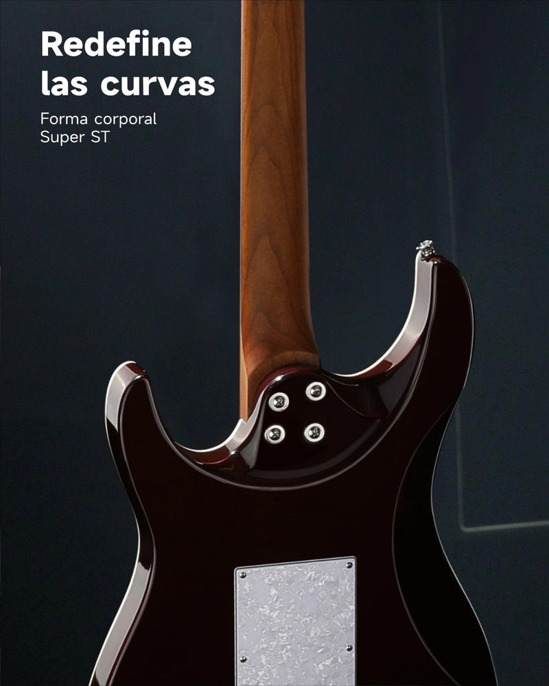 Guitarra eléctrica Donner DST-550 ST de 39 pulgadas, pastilla HSS, cuerpo de álamo macizo de doble corte