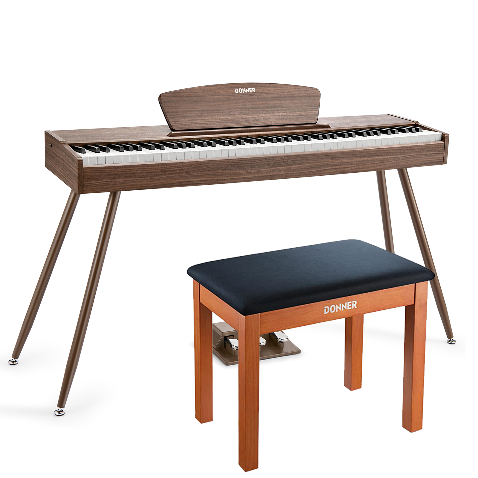 Donner DDP-80 Piano digital de madera con teclado totalmente pesado-Nogal##