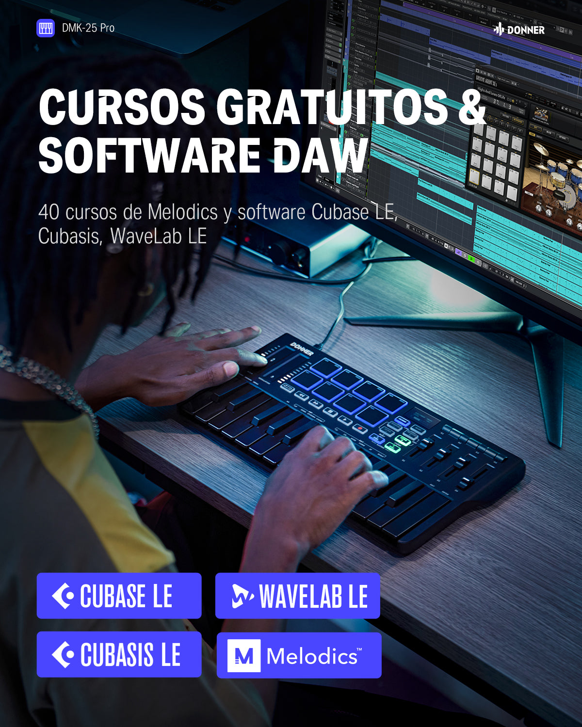 Donner DMK-25 Pro controlador de teclado MIDI