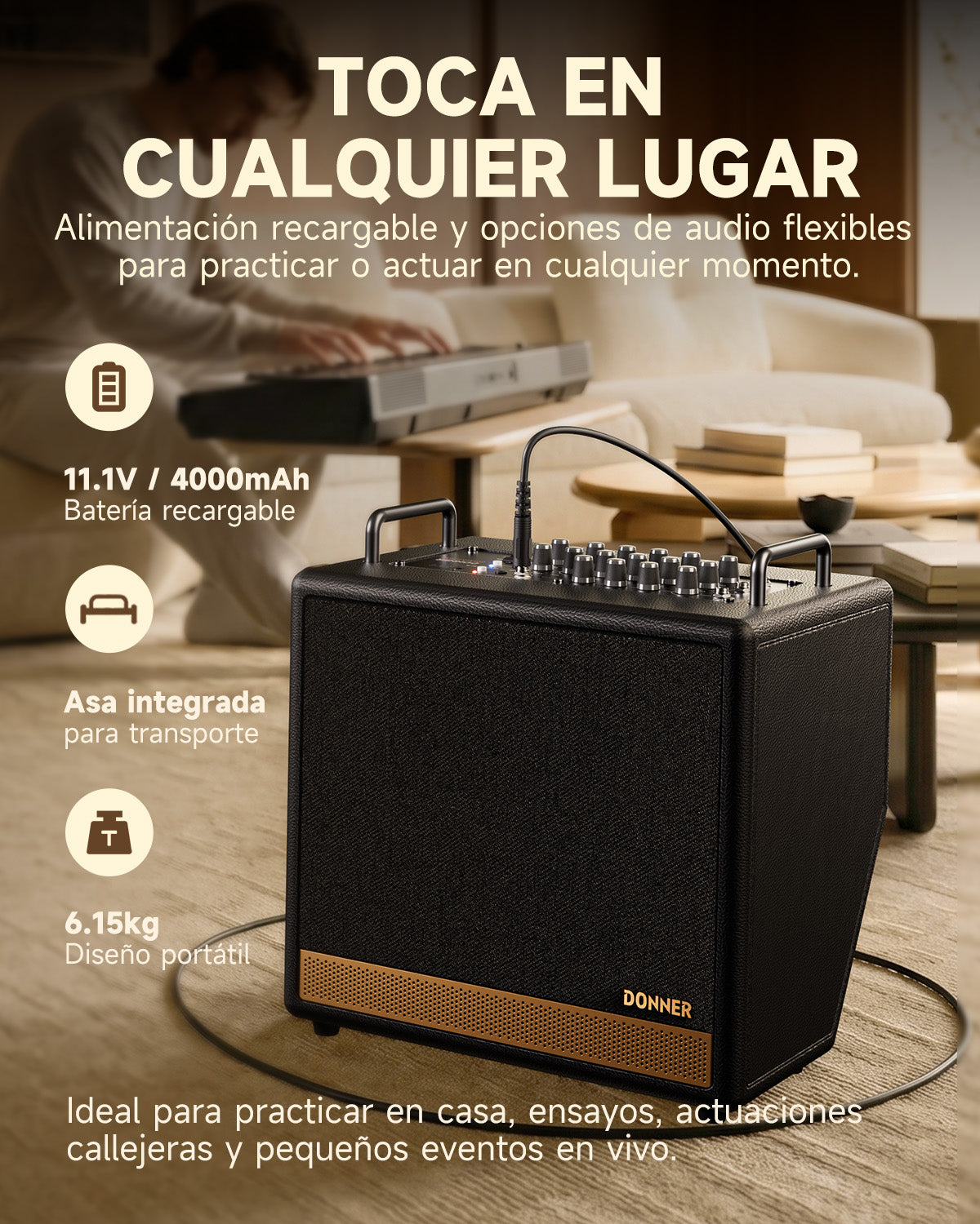 DONNER DKA-50 Amplificador de teclado de 50 W