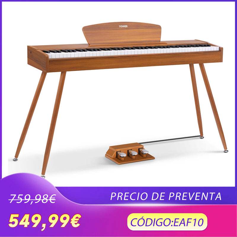 【Pre-venta】Donner DDP-80 piano de digital estilo madera 88-teclas contrapesadas-【Mejora de sonido：Envíos a partir del 22 de enero】