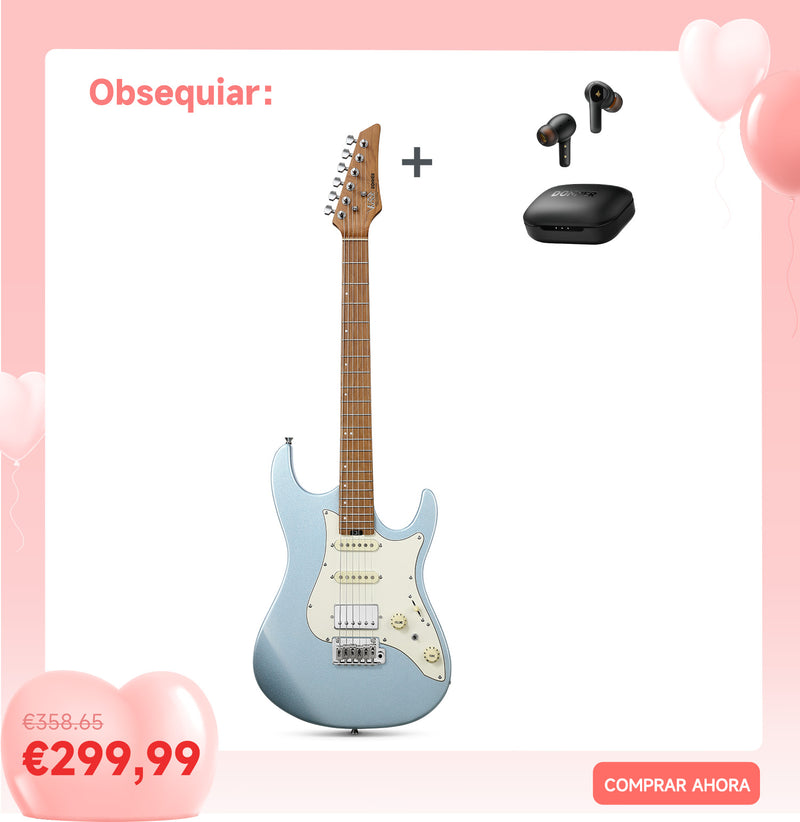 Donner DST-550 Guitarra Eléctrica ST de 39" con Pastilla HSS y Cuerpo Sólido de Álamo