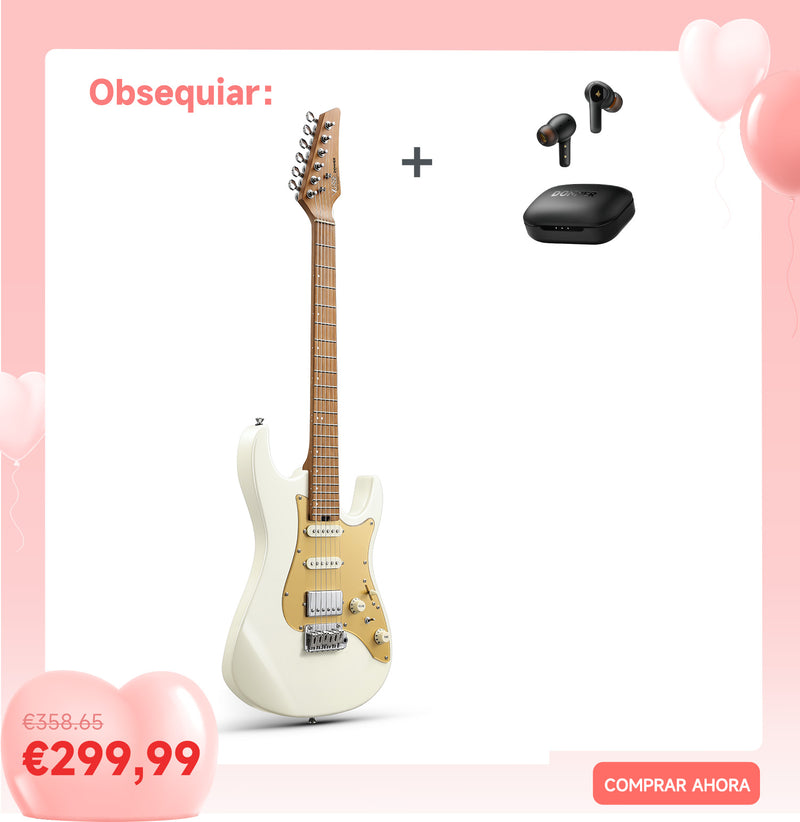 Donner DST-550 Guitarra Eléctrica ST de 39" con Pastilla HSS y Cuerpo Sólido de Álamo