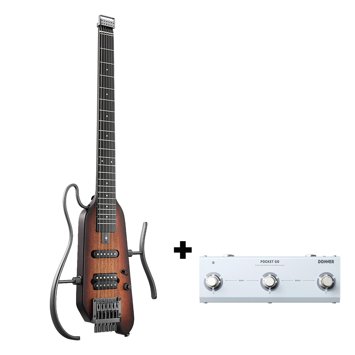 Donner HUSH™ X Guitarra eléctrica ultraligera sin cabeza