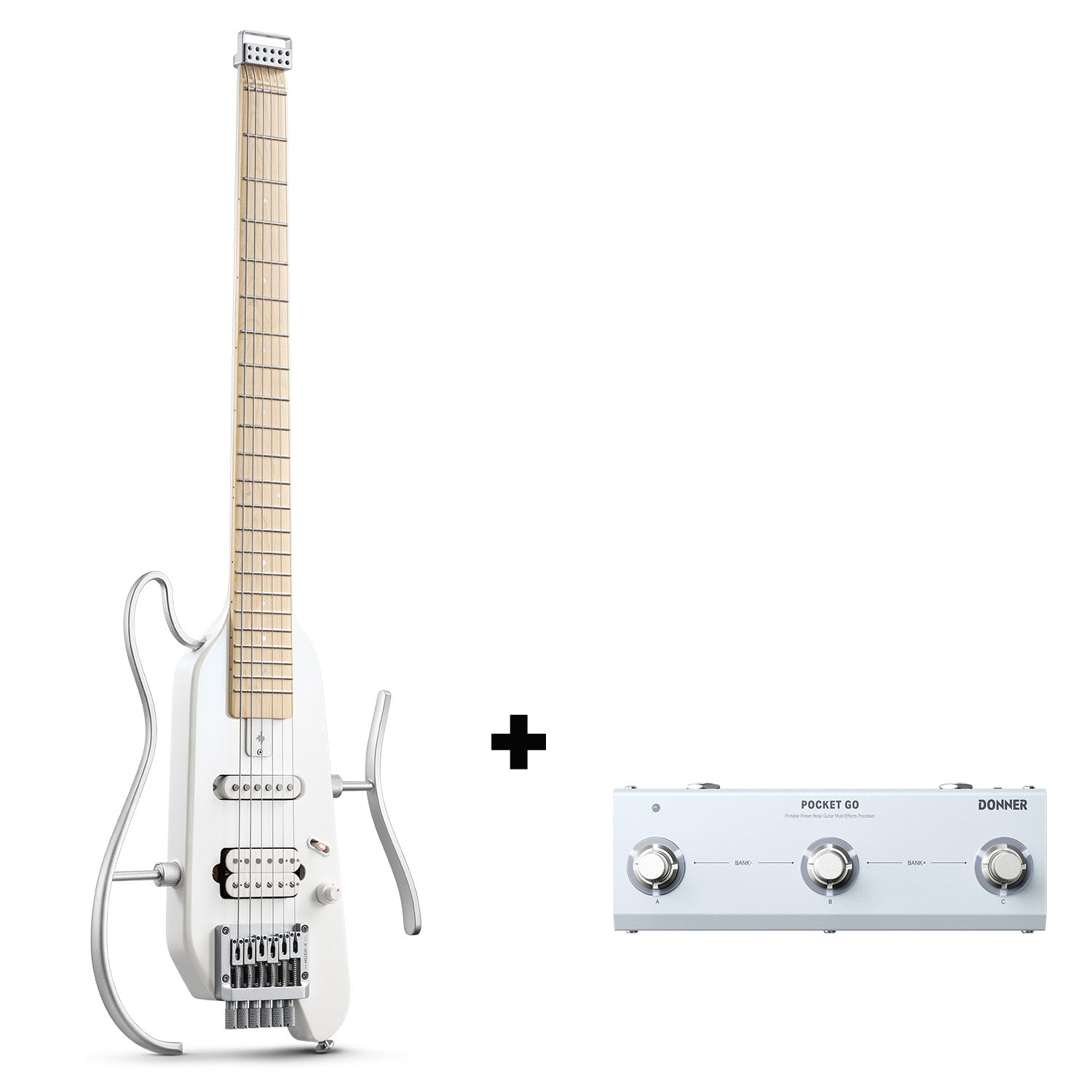 Donner HUSH™ X Guitarra eléctrica ultraligera sin cabeza