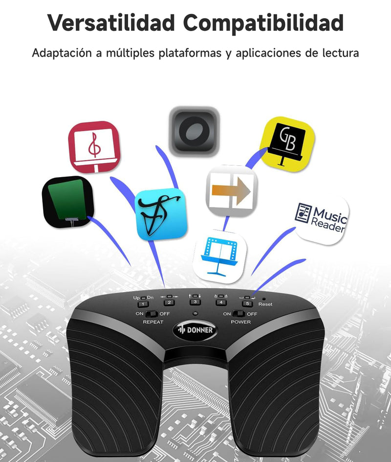 Donner DBM-1 Pedal de Punteado Automático Bluetooth Plateado