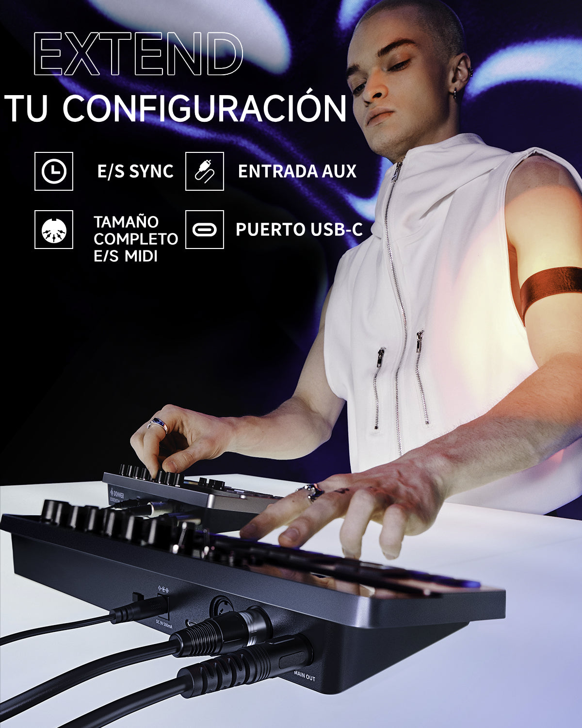 Donner B1 sintetizador y secuenciador de bajo analógico
