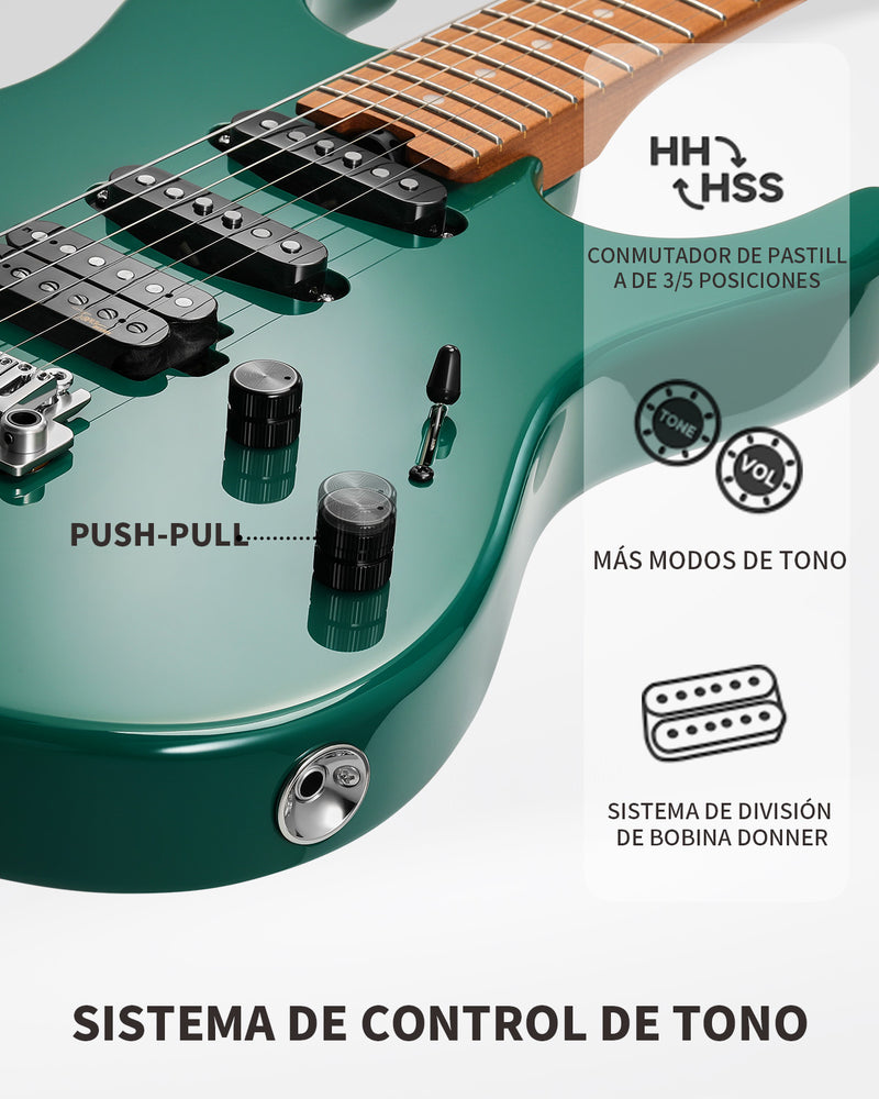 Donner DST-700 guitarra eléctrica-Verde Bosque##