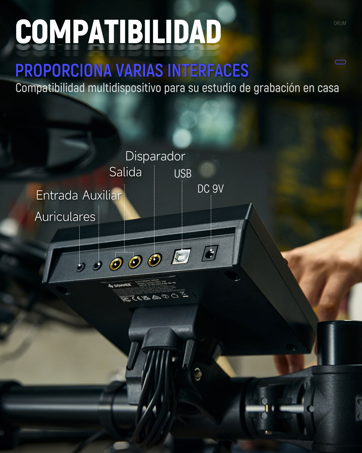 Donner DED-200 kit de batería electrónica con 5 tambores 3 y 4 platillos