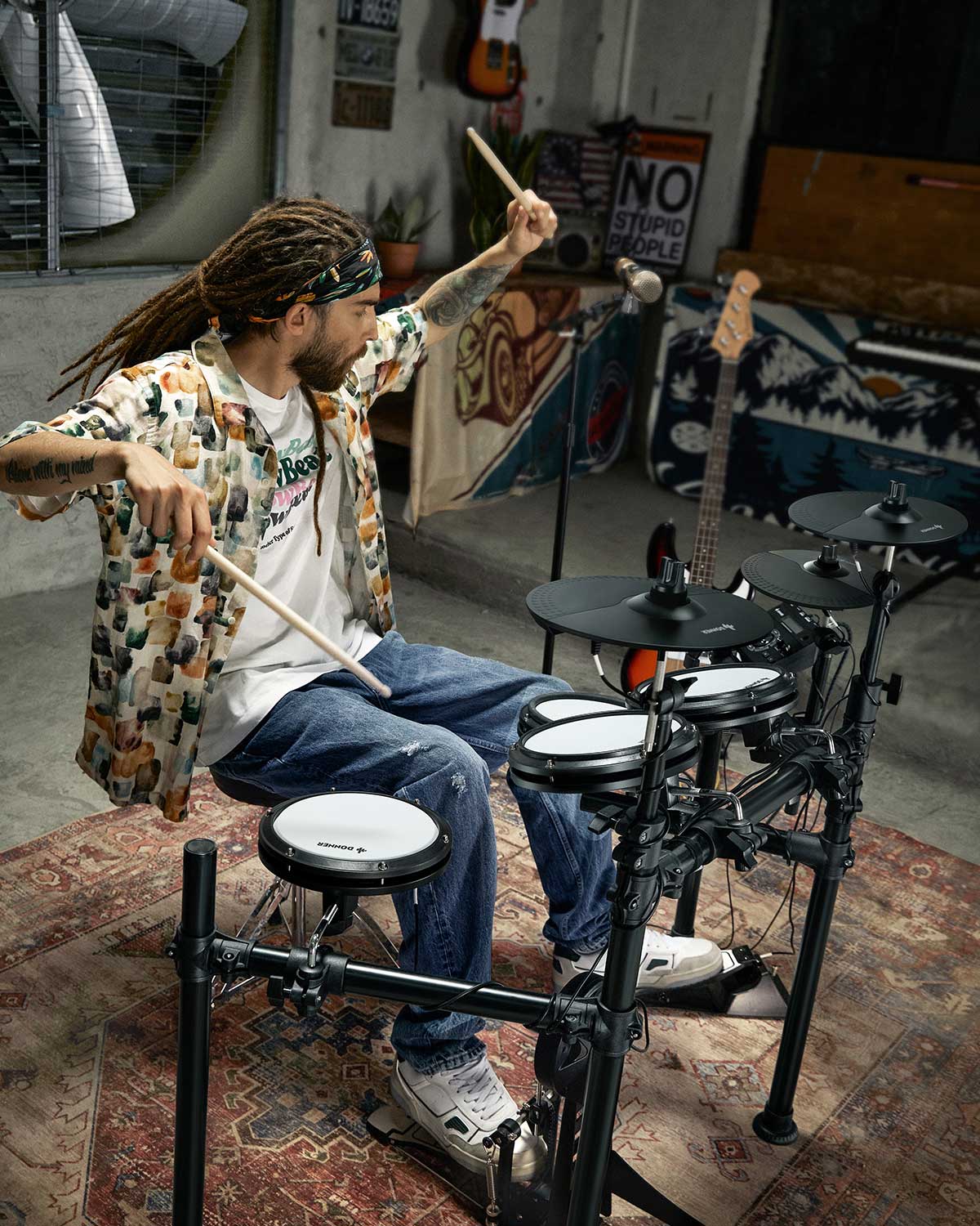 Donner DED-200 kit de batería electrónica con 5 tambores 3 y 4 platillos