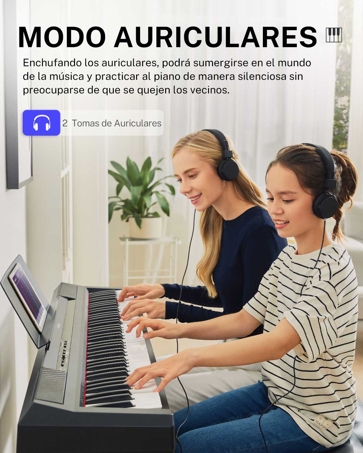 Donner DEP-10 piano digitale portátile semi ponderado con 88 teclas con soporte