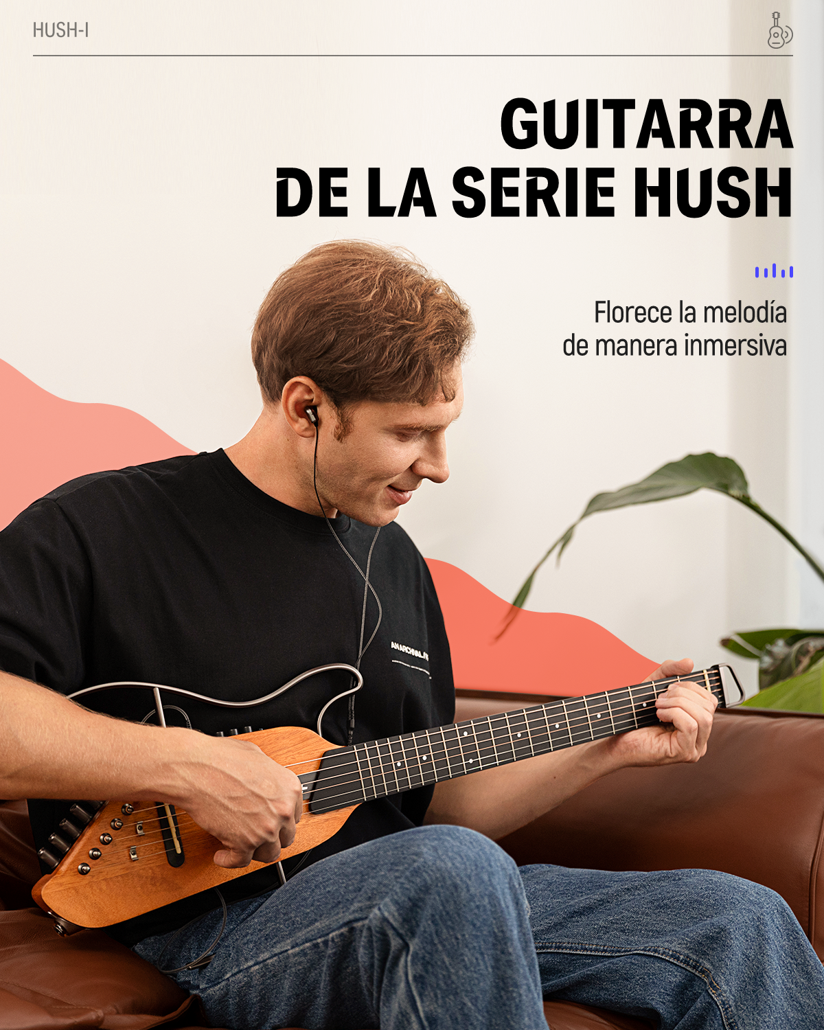 Donner HUSH-I Kit de guitarra acústica-eléctrica para viajar y practicar en silencio