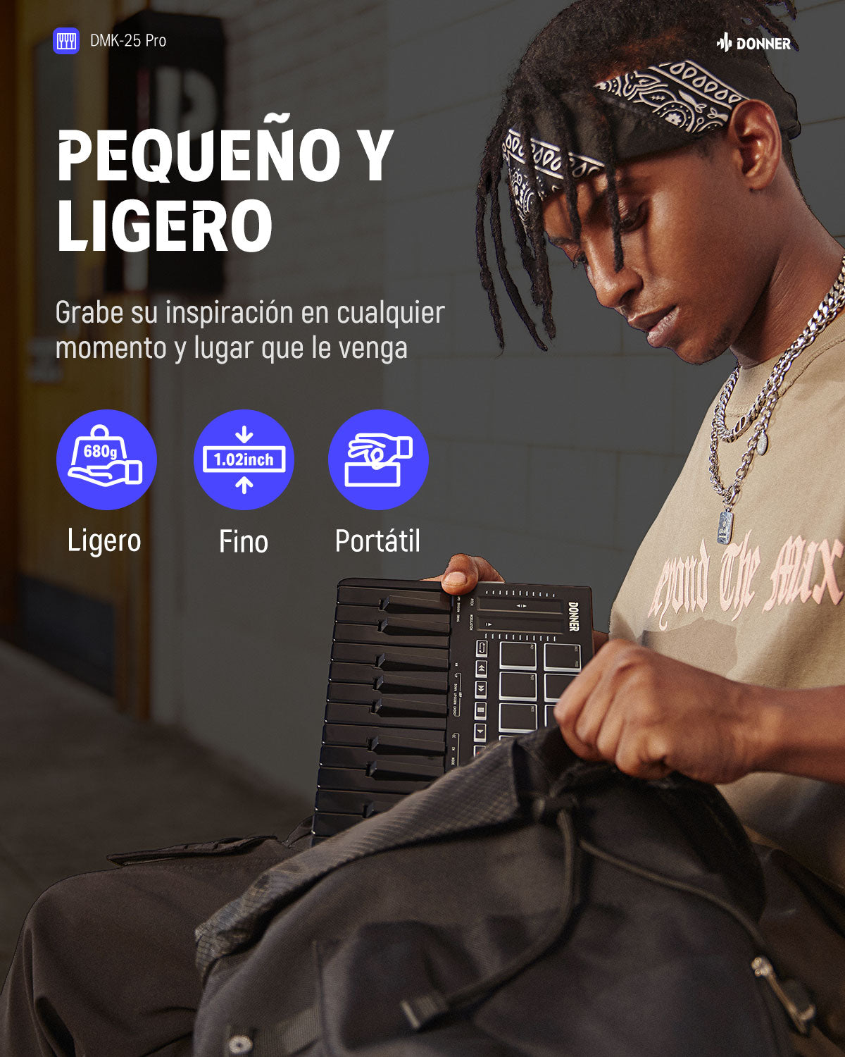 Donner DMK-25 Pro controlador de teclado MIDI
