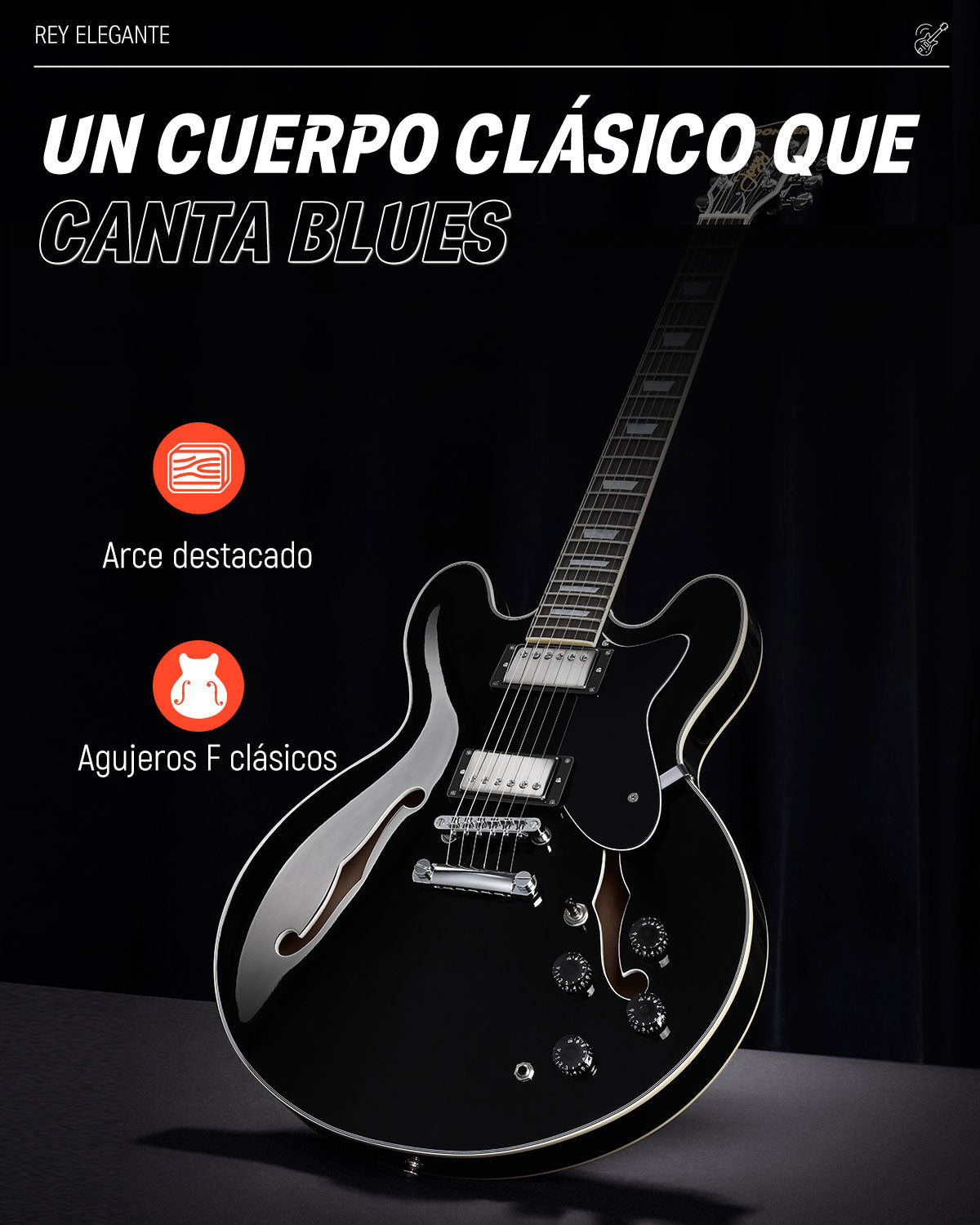 Donner DJP-1000 kit de guitarra eléctrica Jazz-Negro##