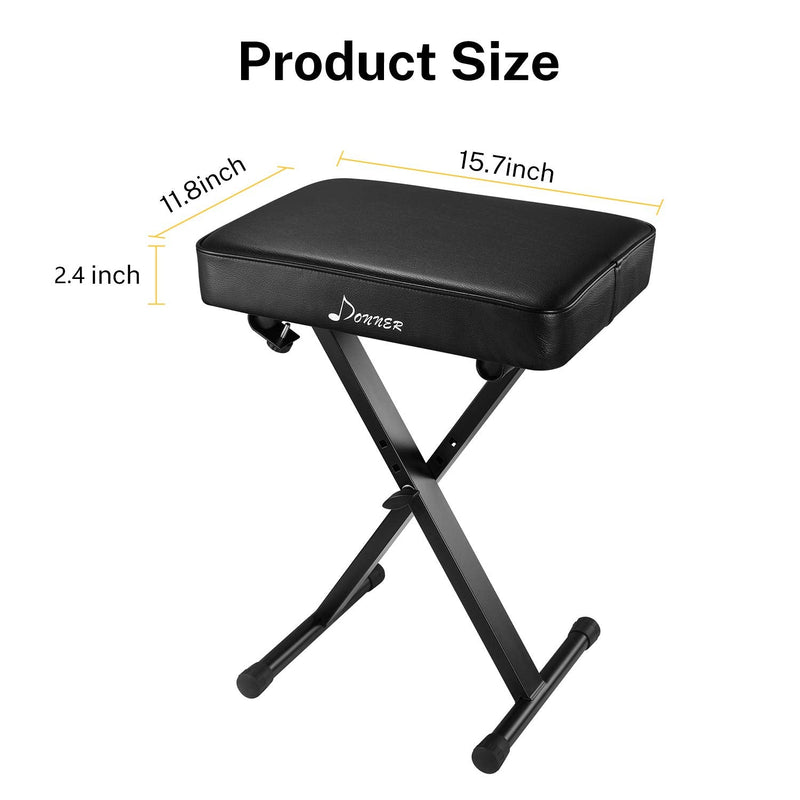 Donner Adjustable X-Style Bench with Extra High-Density Padding - Donner music- UK