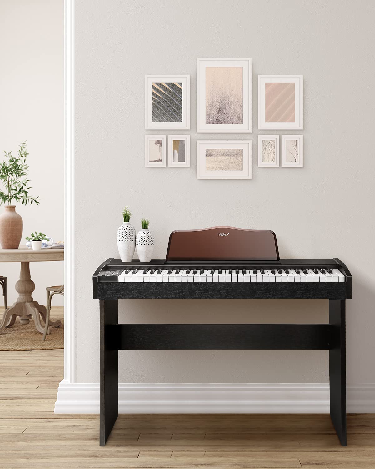 Eastar Digital Piano Keyboard, 61 keys Full Size Electronic Keyboard Piano for Beginners with Sustain Pedal, Solid Wood Electric Piano Stand, Music Stand and Power Supply, Gift Essential, EK-10S - Donner music- UK