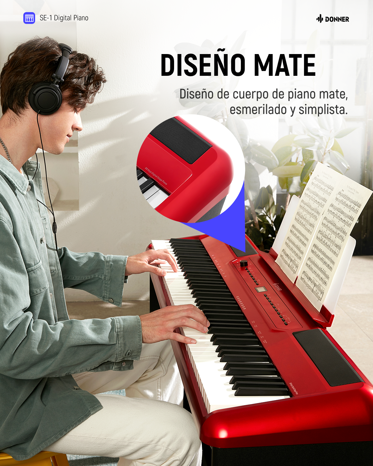 Donner SE-1 piano digital de 88 teclas con teclas ponderadas
