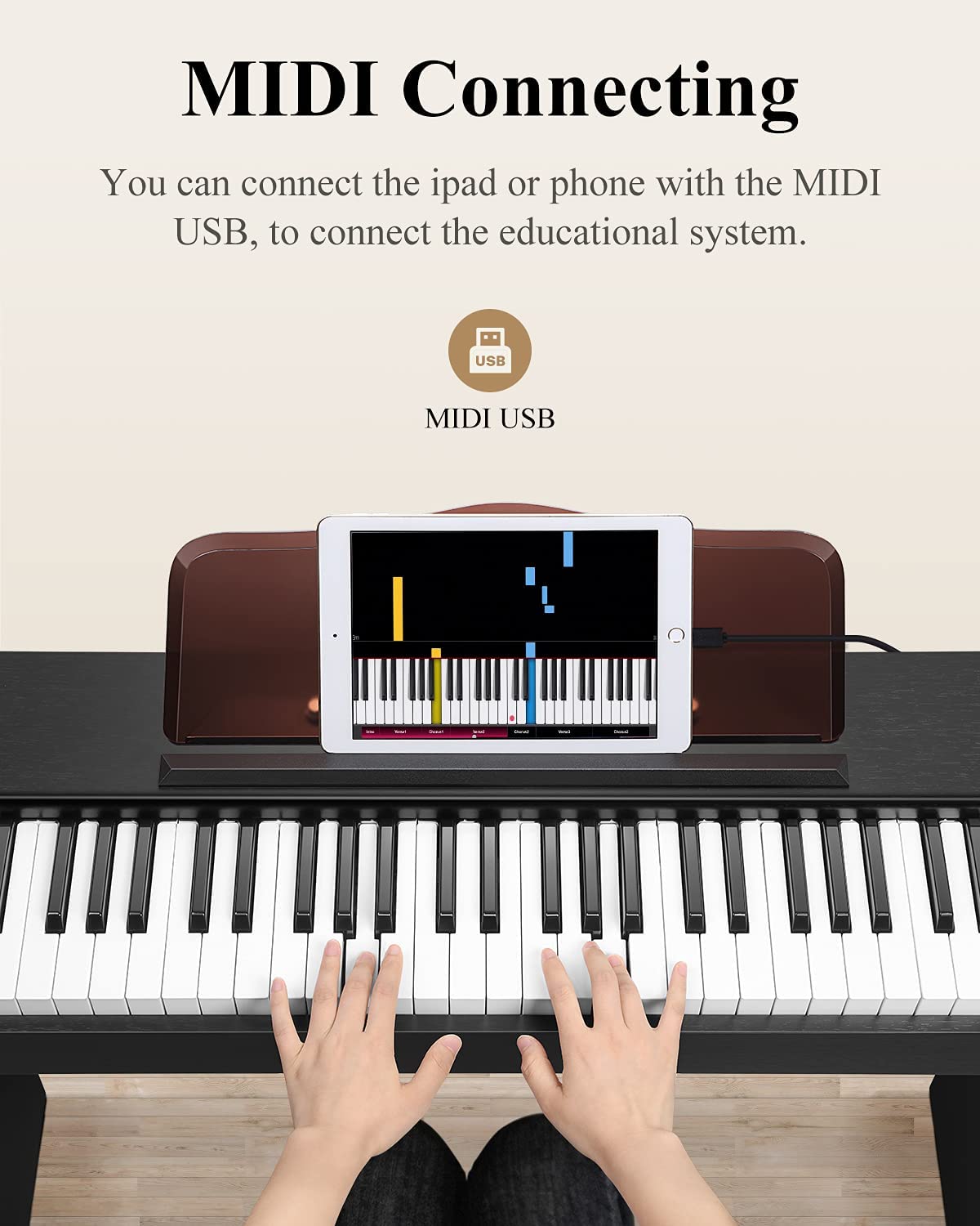 Eastar Digital Piano Keyboard, 61 keys Full Size Electronic Keyboard Piano for Beginners with Sustain Pedal, Solid Wood Electric Piano Stand, Music Stand and Power Supply, Gift Essential, EK-10S - Donner music- UK