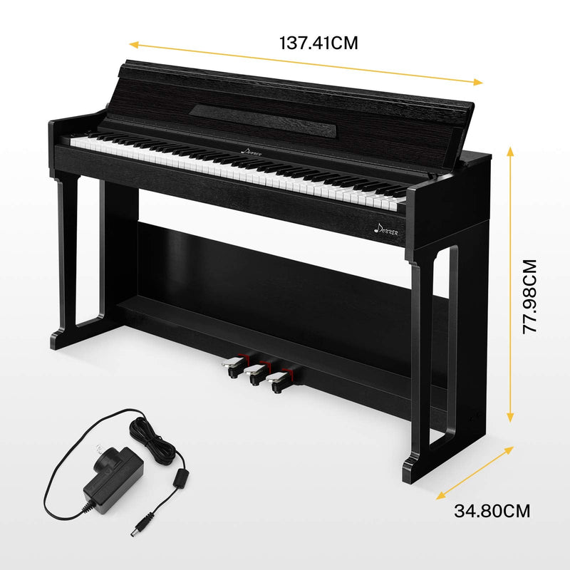Donner Home Digital Piano 88 Keys, Compact Piano Keyboard Bundle with Furniture Stand Triple Pedals for Beginners Hobbyists, DDP-90 Black - Donner music- UK