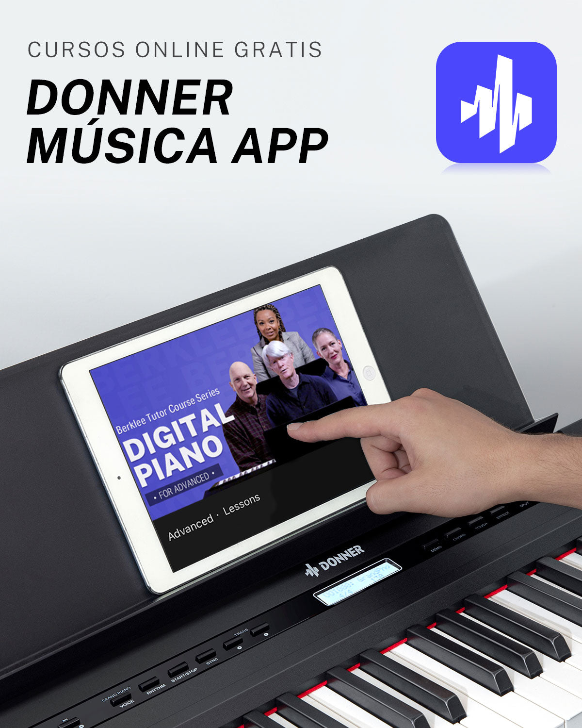 Donner DEP-20 teclado portátil de 88 teclas ponderadas con soporte para mueble
