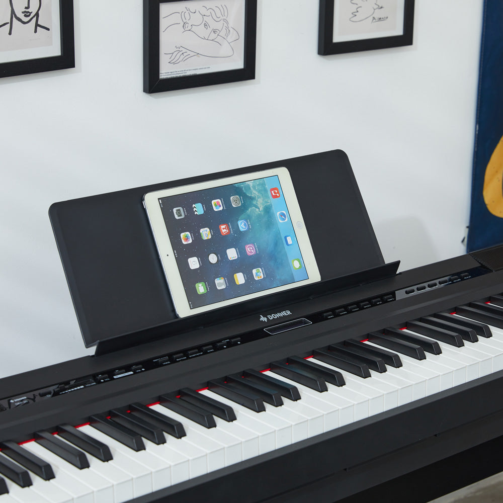 Donner DEP-20 teclado portátil de 88 teclas ponderadas con soporte para mueble