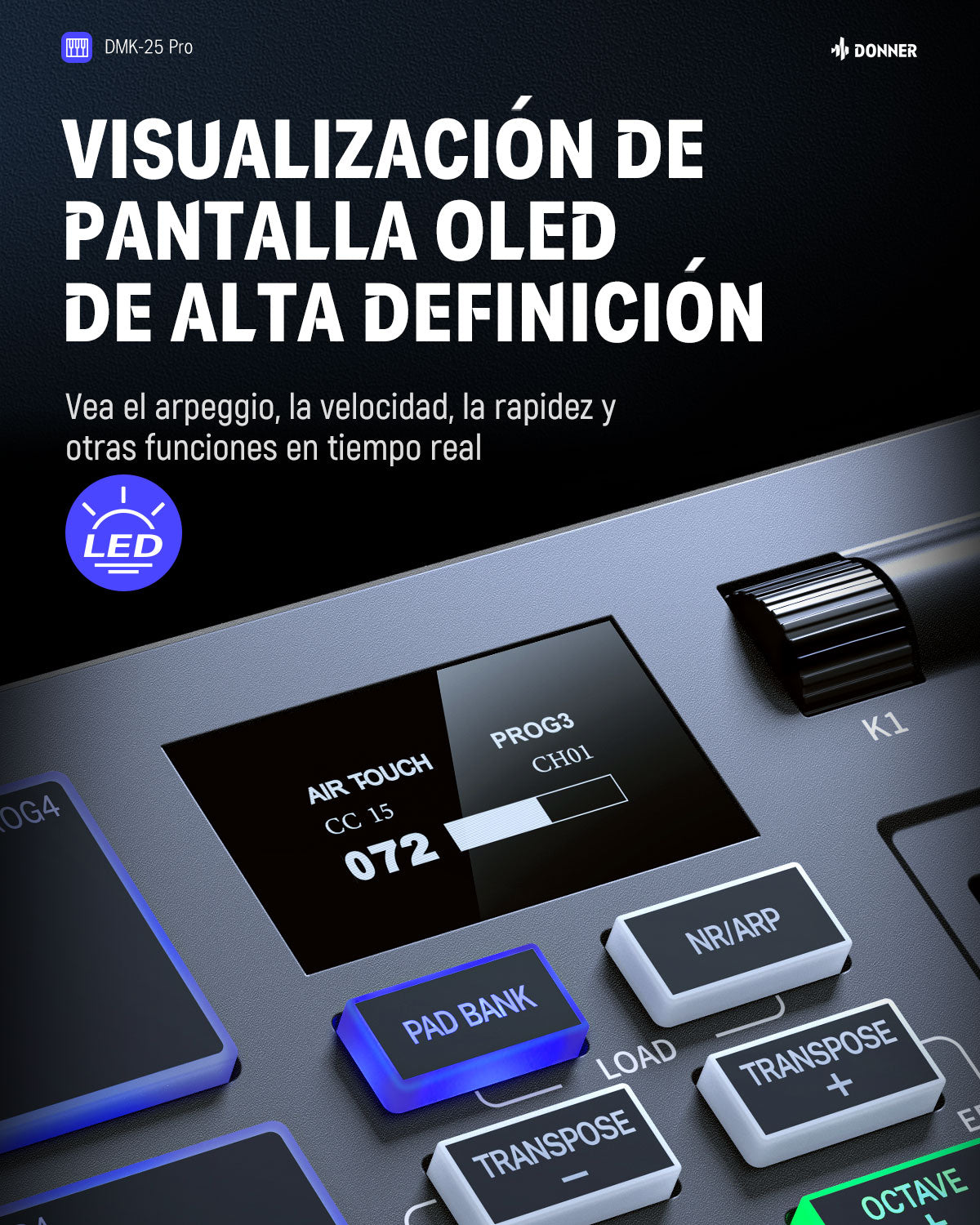 Donner DMK-25 Pro controlador de teclado MIDI