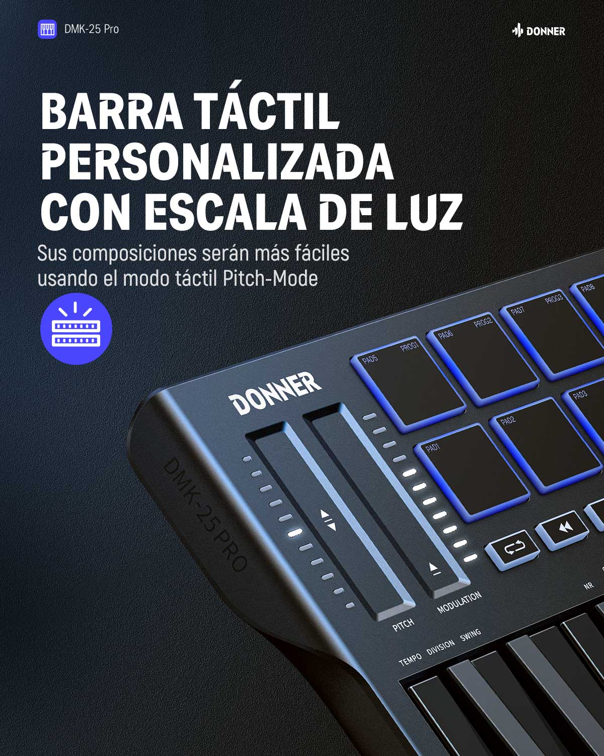 Donner DMK-25 Pro controlador de teclado MIDI