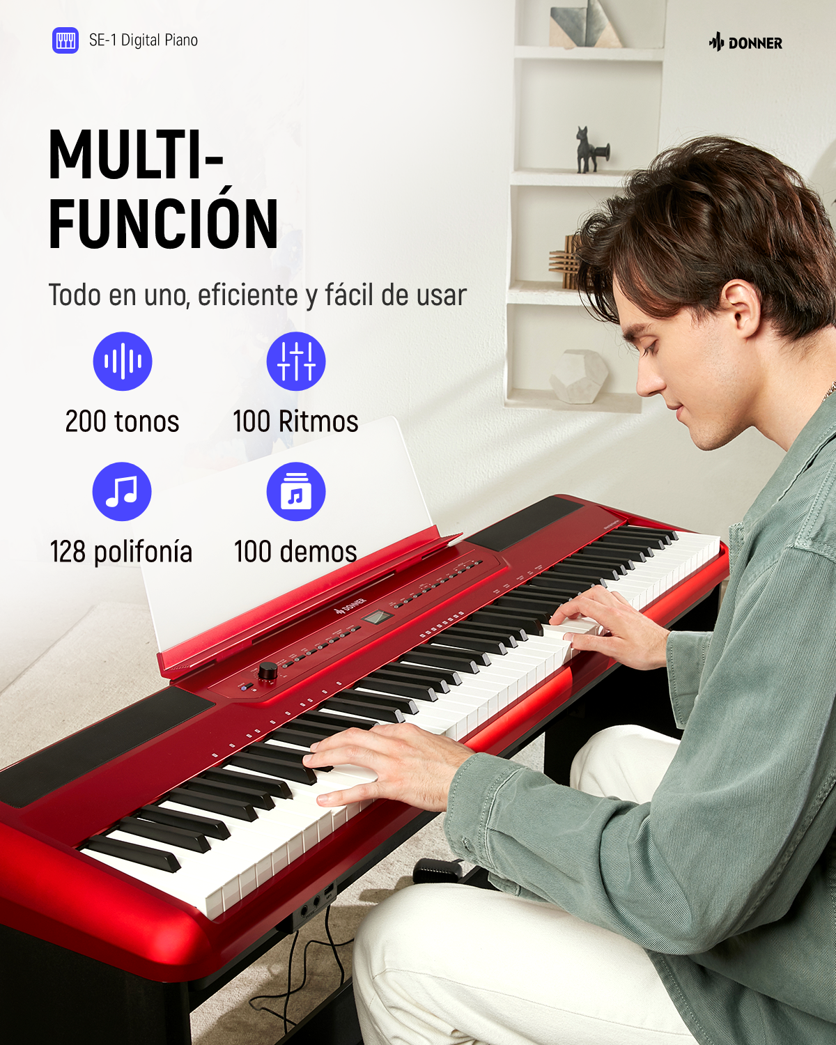 Donner SE-1 piano digital de 88 teclas con teclas ponderadas